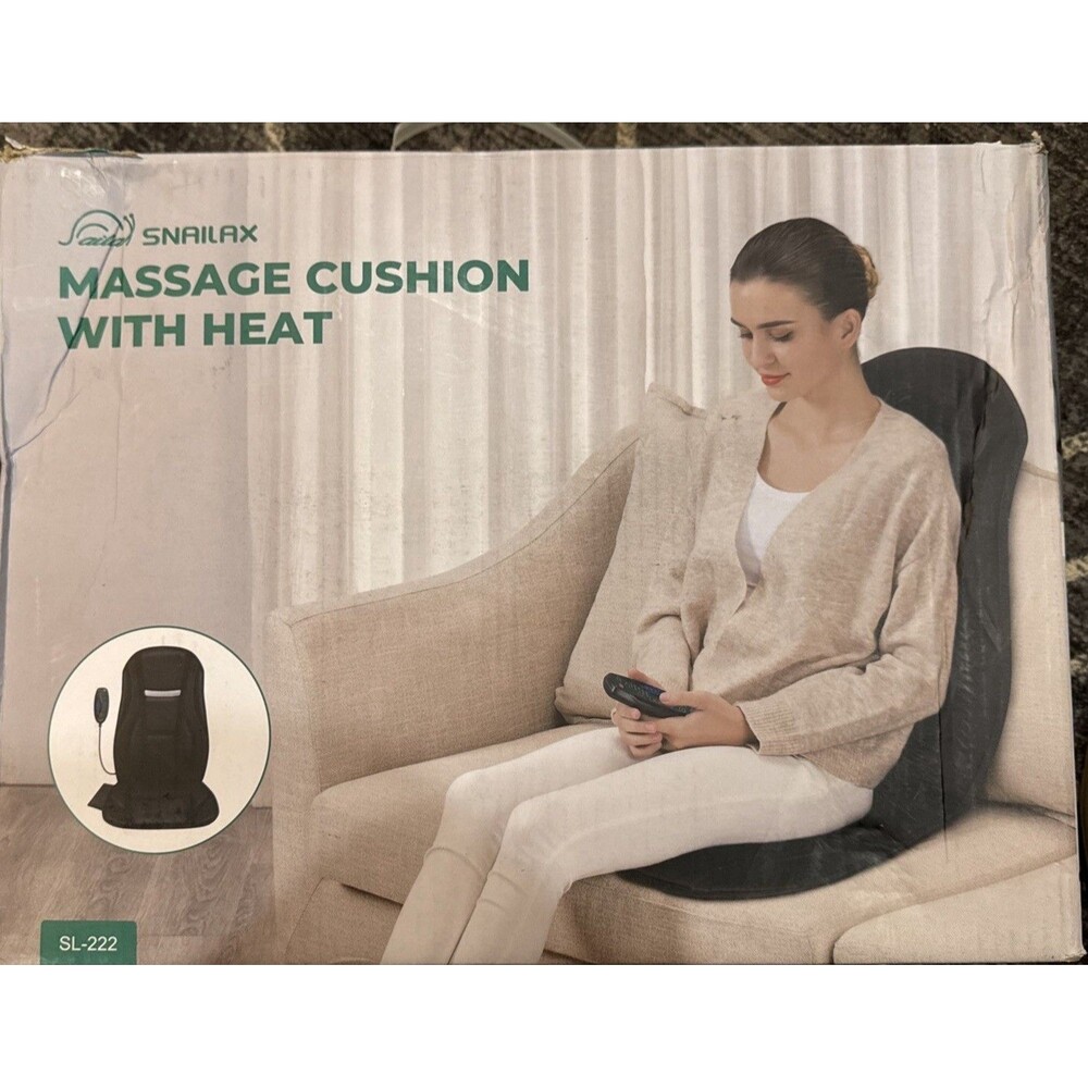 Snailax SL-222 Black 30W Vibration Back Massager Cushion With User Manual